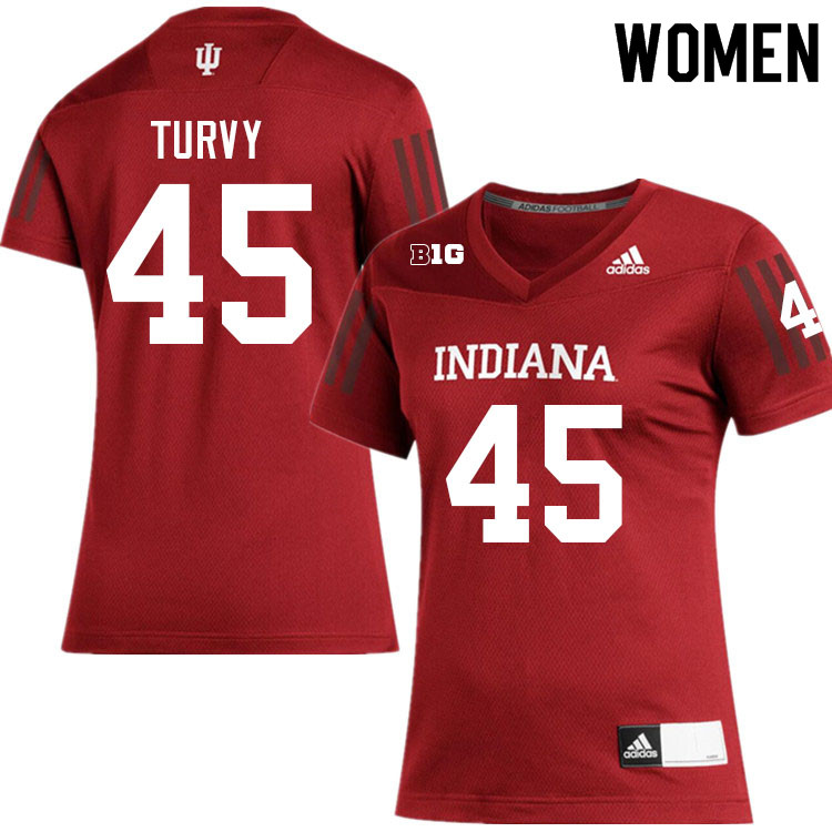 Women #45 Andrew Turvy Layne Indiana Hoosiers College Football Jerseys Sale-Crimson